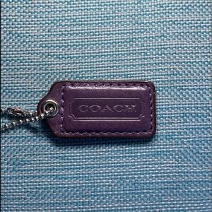 2" Medium COACH OXBLOOD PLUM LEATHER KEY FOB BAG CHARM KEYCHAIN HANGTAG TAG